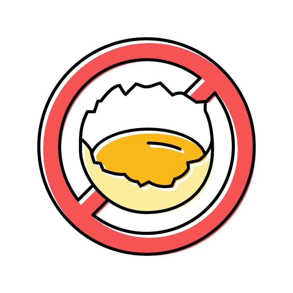 raw egg consumption avoid color icon illustration vector