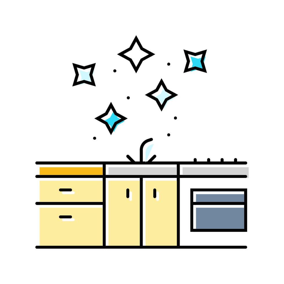 clean kitchen surface color icon illustration vector