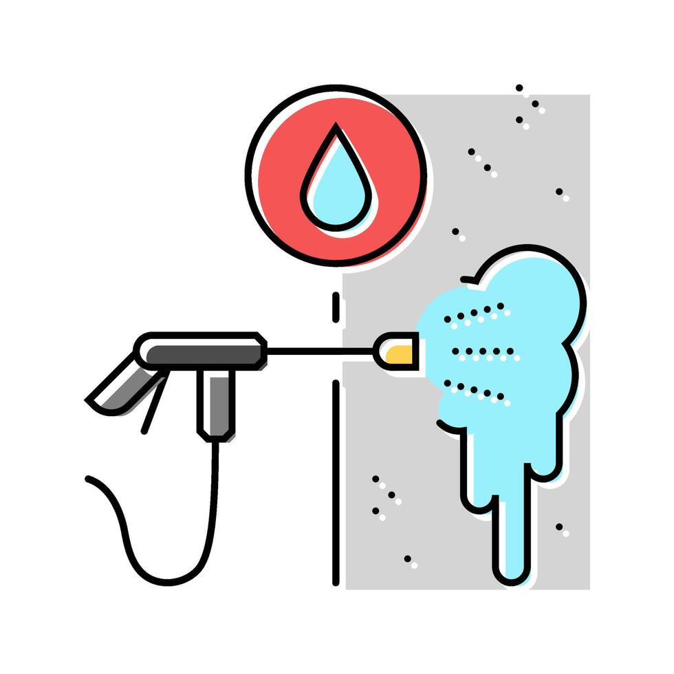 power washing exterior home maintenance color icon illustration vector
