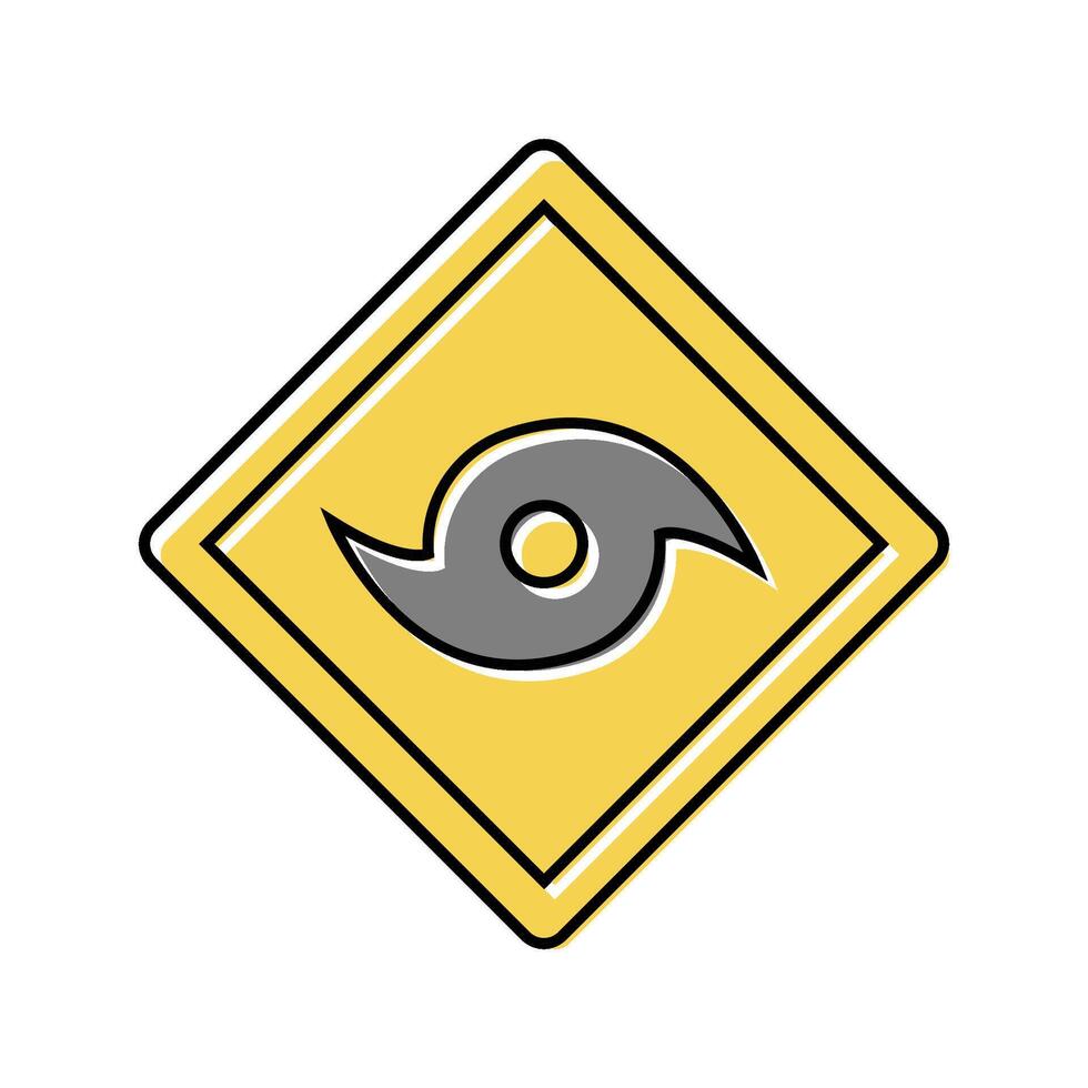 emergency warning hurricane disaster color icon illustration vector