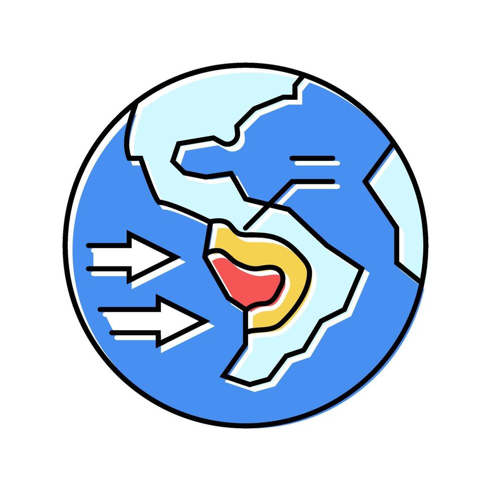 path map hurricane disaster color icon illustration vector