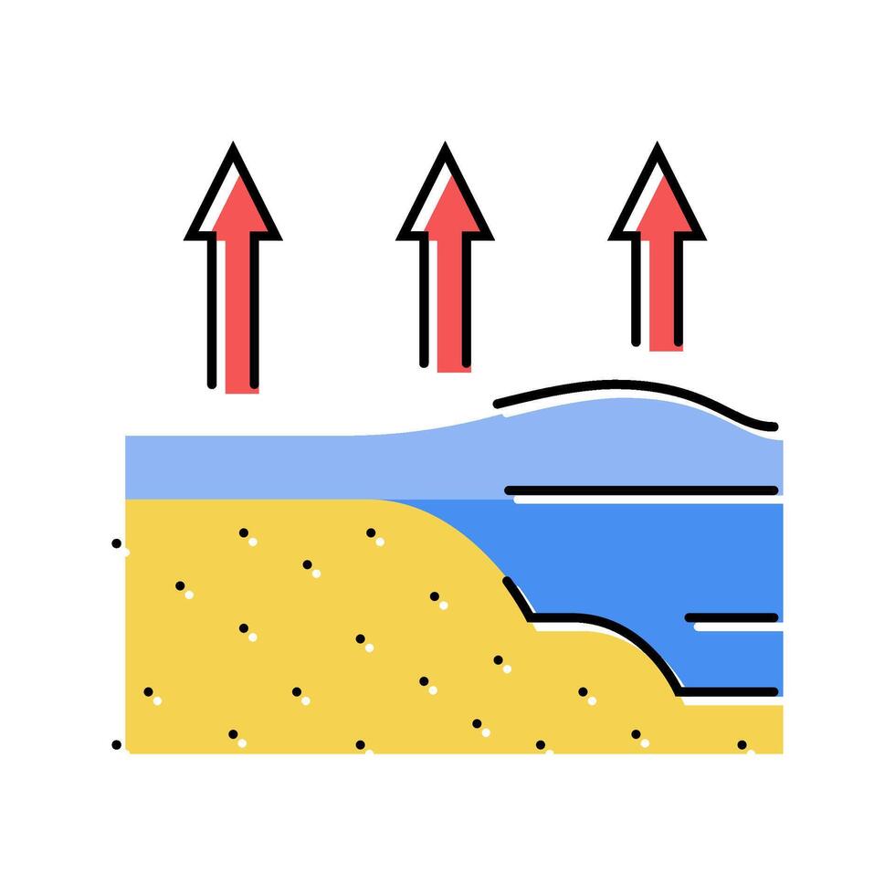 storm surge hurricane disaster color icon illustration vector