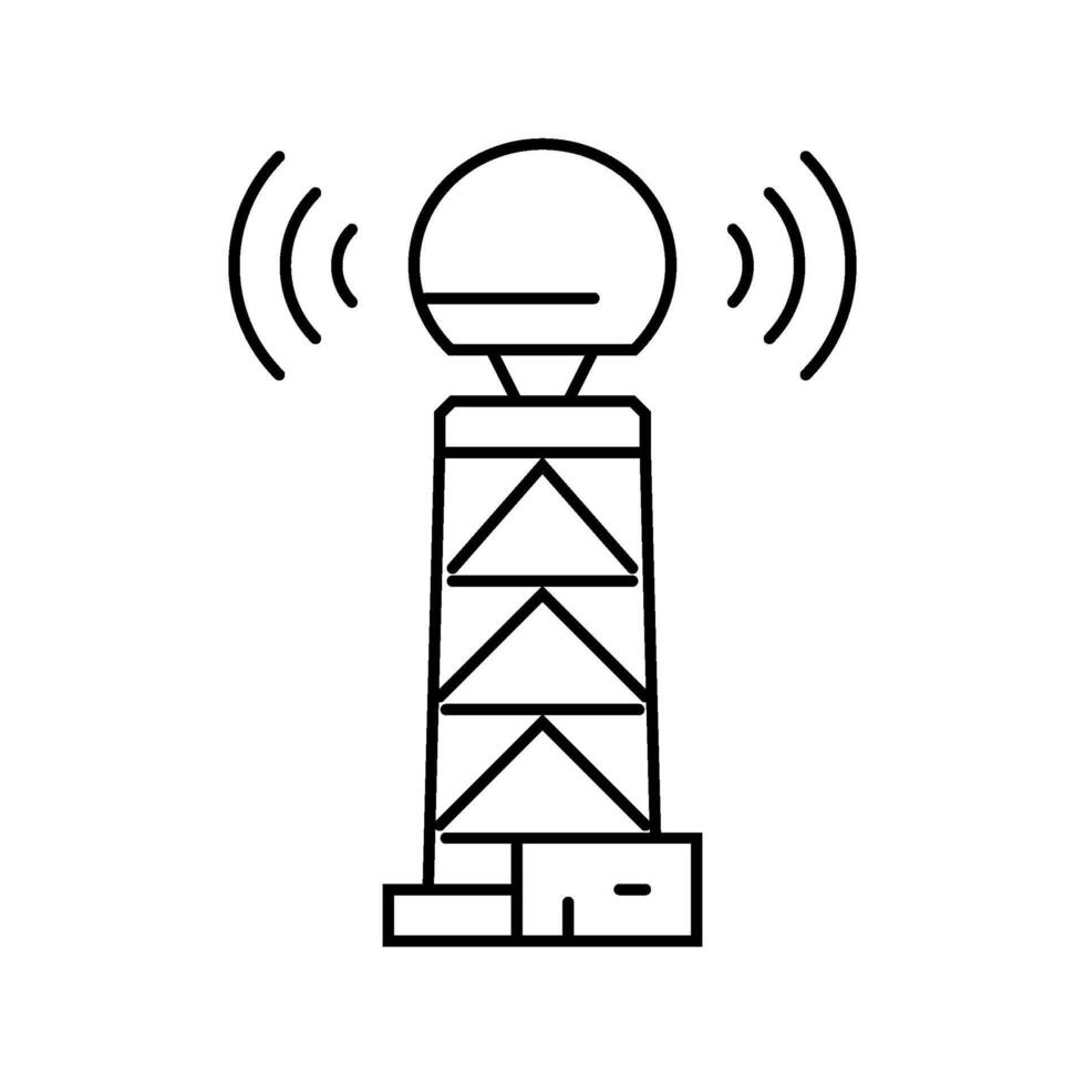 weather radar hurricane disaster line icon illustration vector