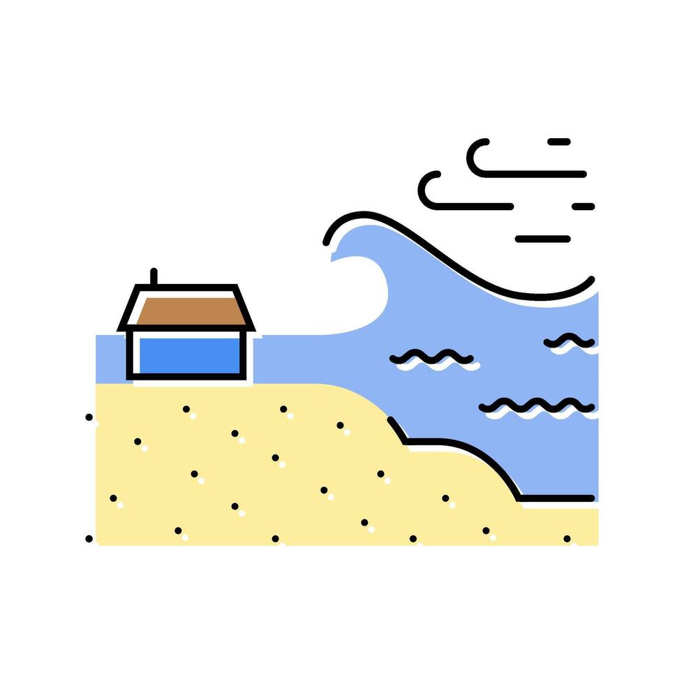 tropical storm hurricane disaster color icon illustration vector