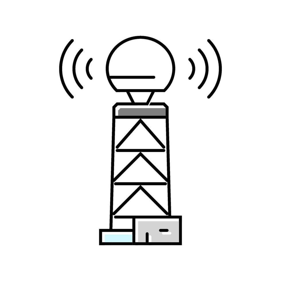 weather radar hurricane disaster color icon illustration vector