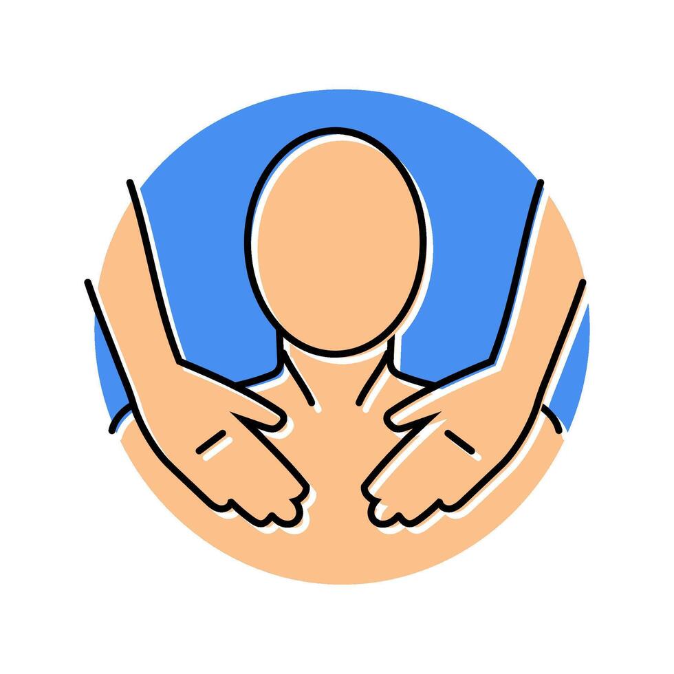 chest massage therapy color icon illustration vector