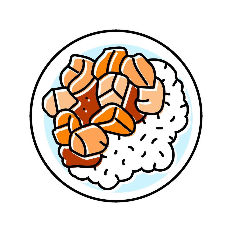 curry chicken food color icon illustration vector