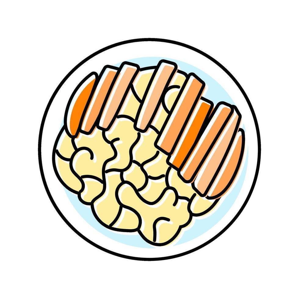 alfredo chicken food color icon illustration vector