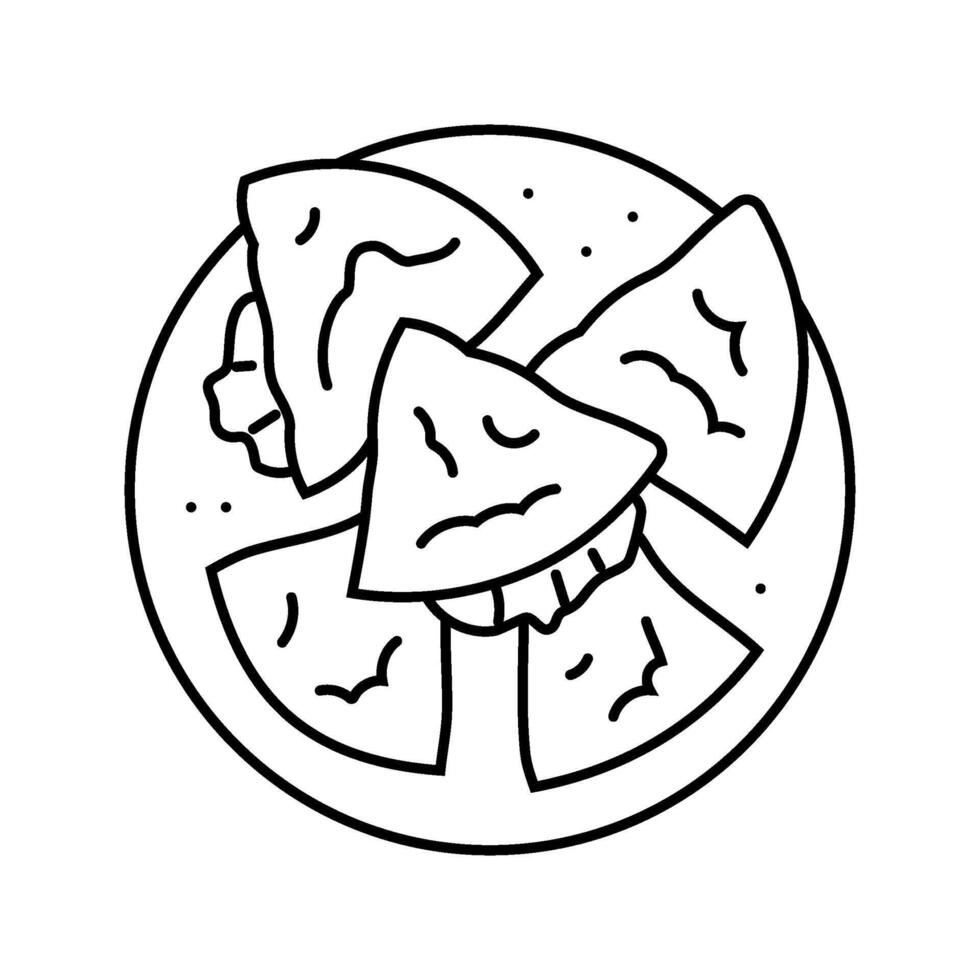 quesadilla chicken food line icon illustration vector
