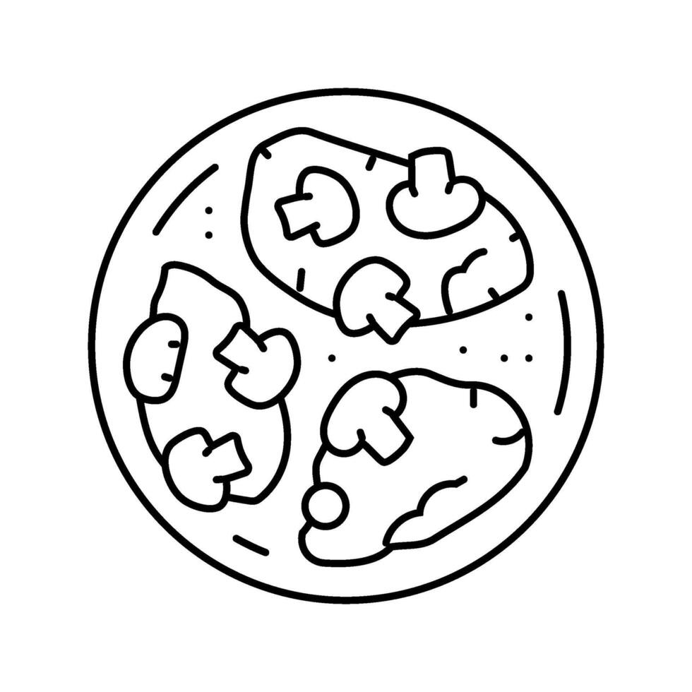 marsala chicken food line icon illustration vector
