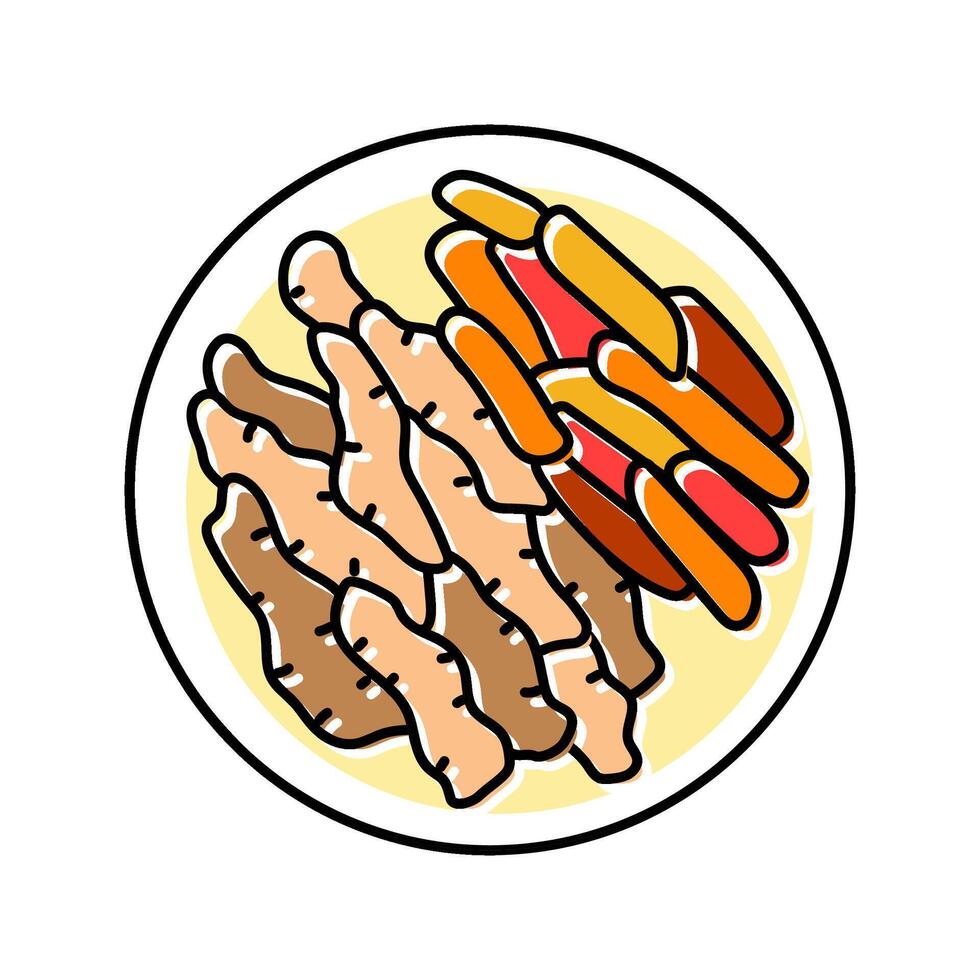fajitas chicken food color icon illustration vector