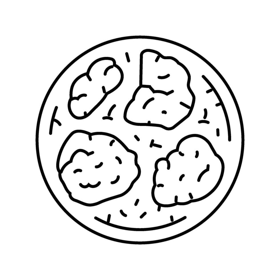 and dumplings chicken dish line icon illustration vector