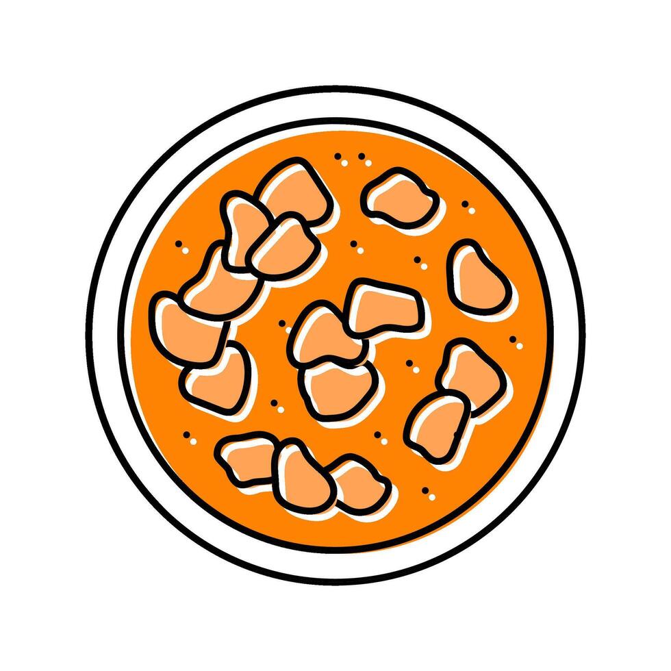 tikka masala chicken dish color icon illustration vector