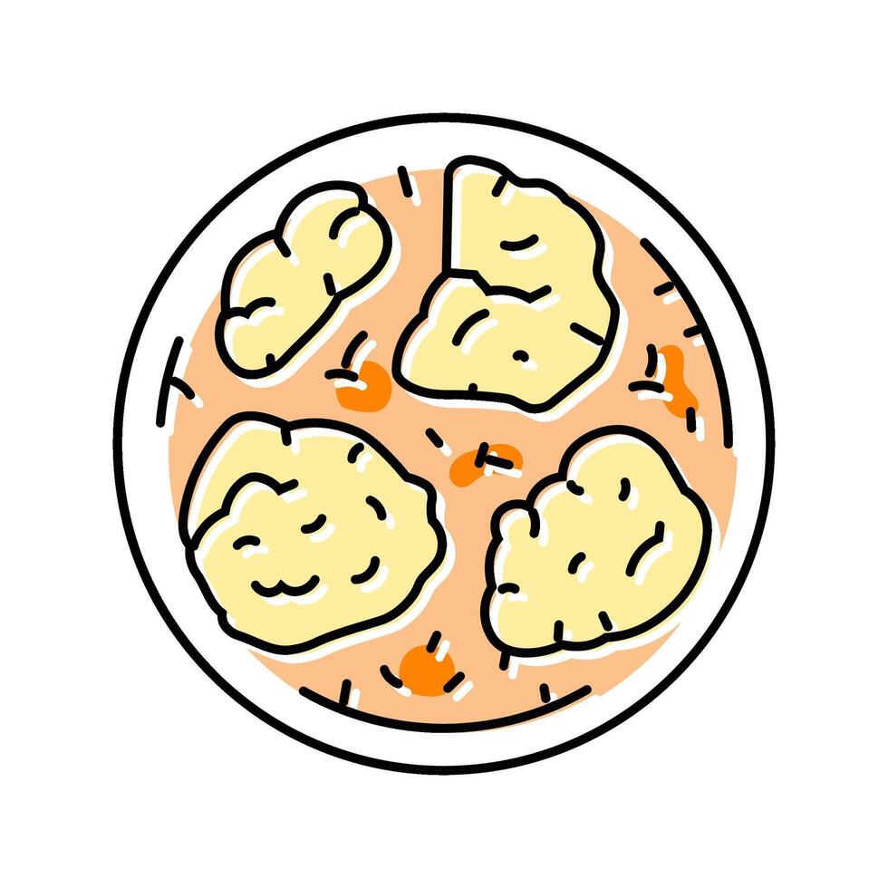 and dumplings chicken dish color icon illustration vector