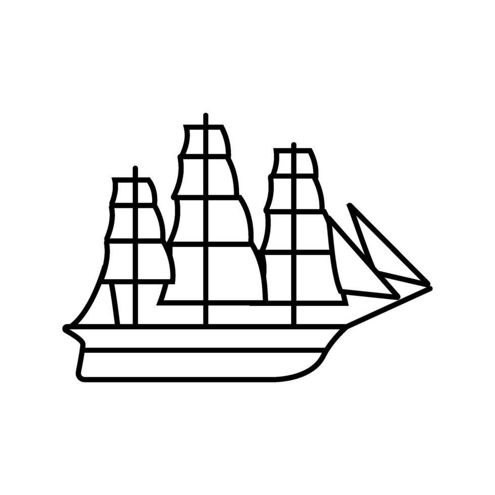 felucca ancient ship line icon illustration vector