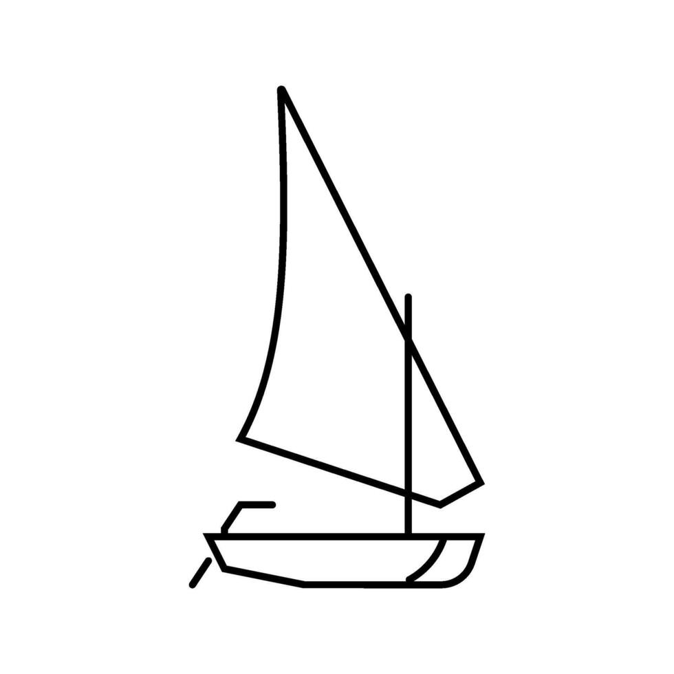 ketch ancient ship line icon illustration vector