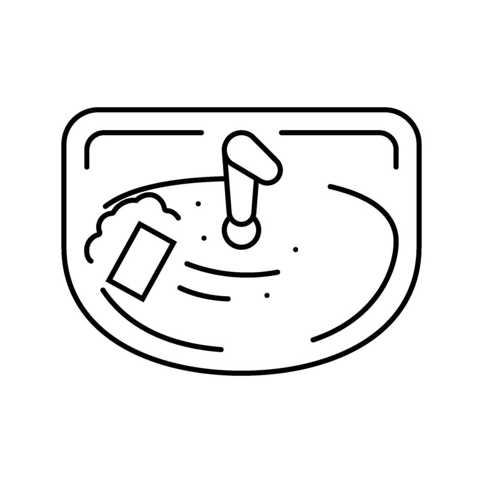 sink cleaning bleach line icon illustration vector