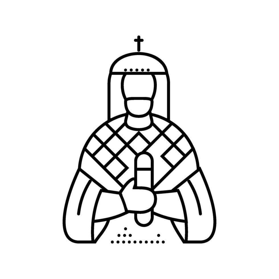 emperor byzantine line icon illustration vector