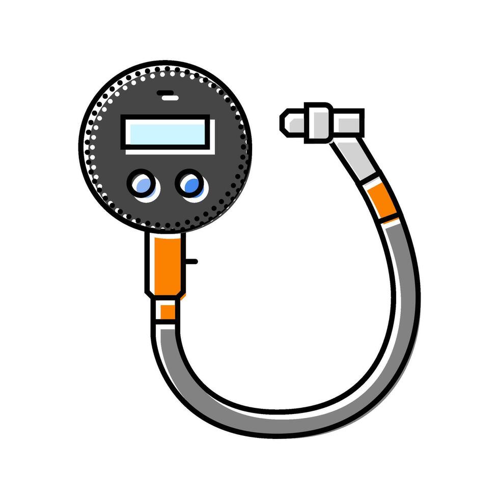 tire pressure gauge accessory color icon illustration vector