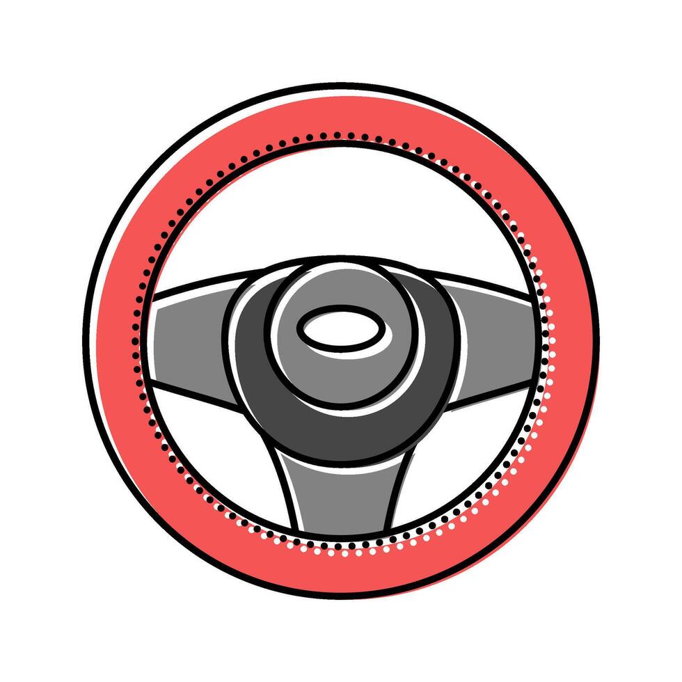steering wheel cover accessory color icon illustration vector