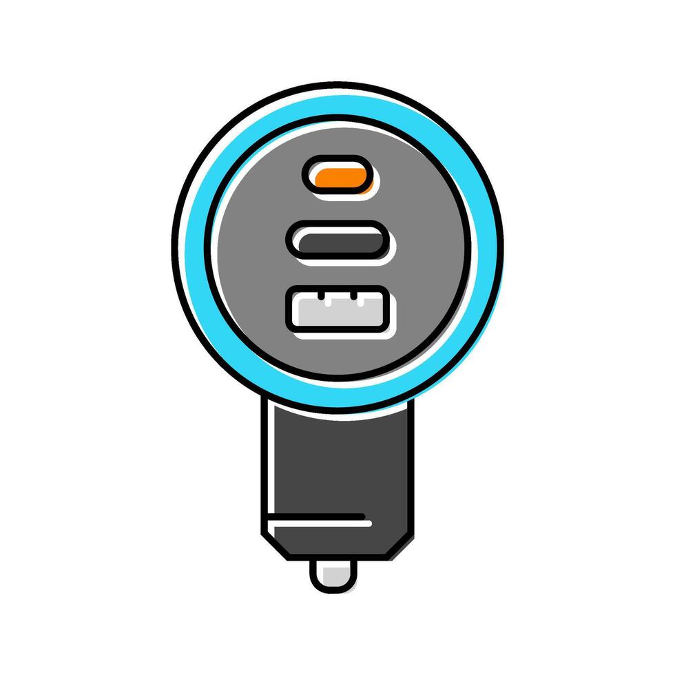 usb car charger accessory color icon illustration vector