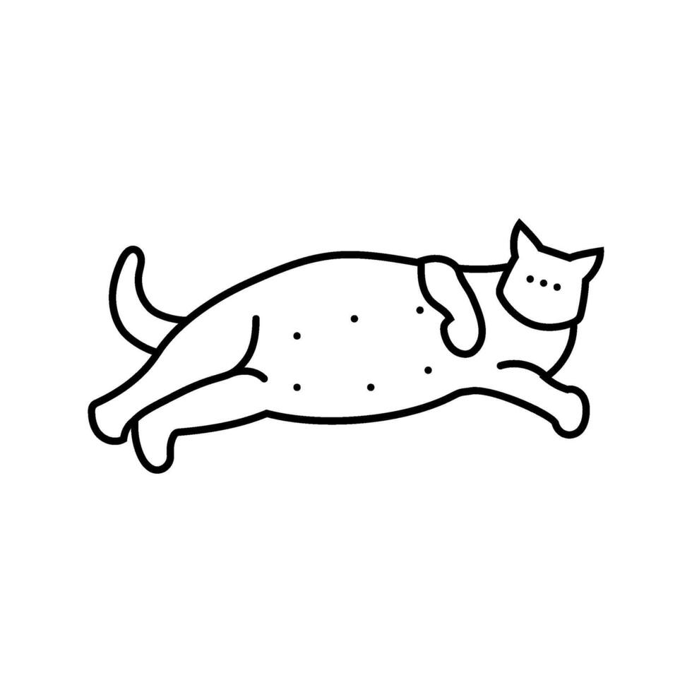 pregnant cat breeding line icon illustration vector