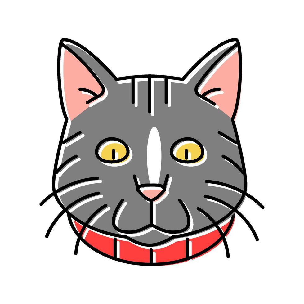 collar cat breeding color icon illustration vector