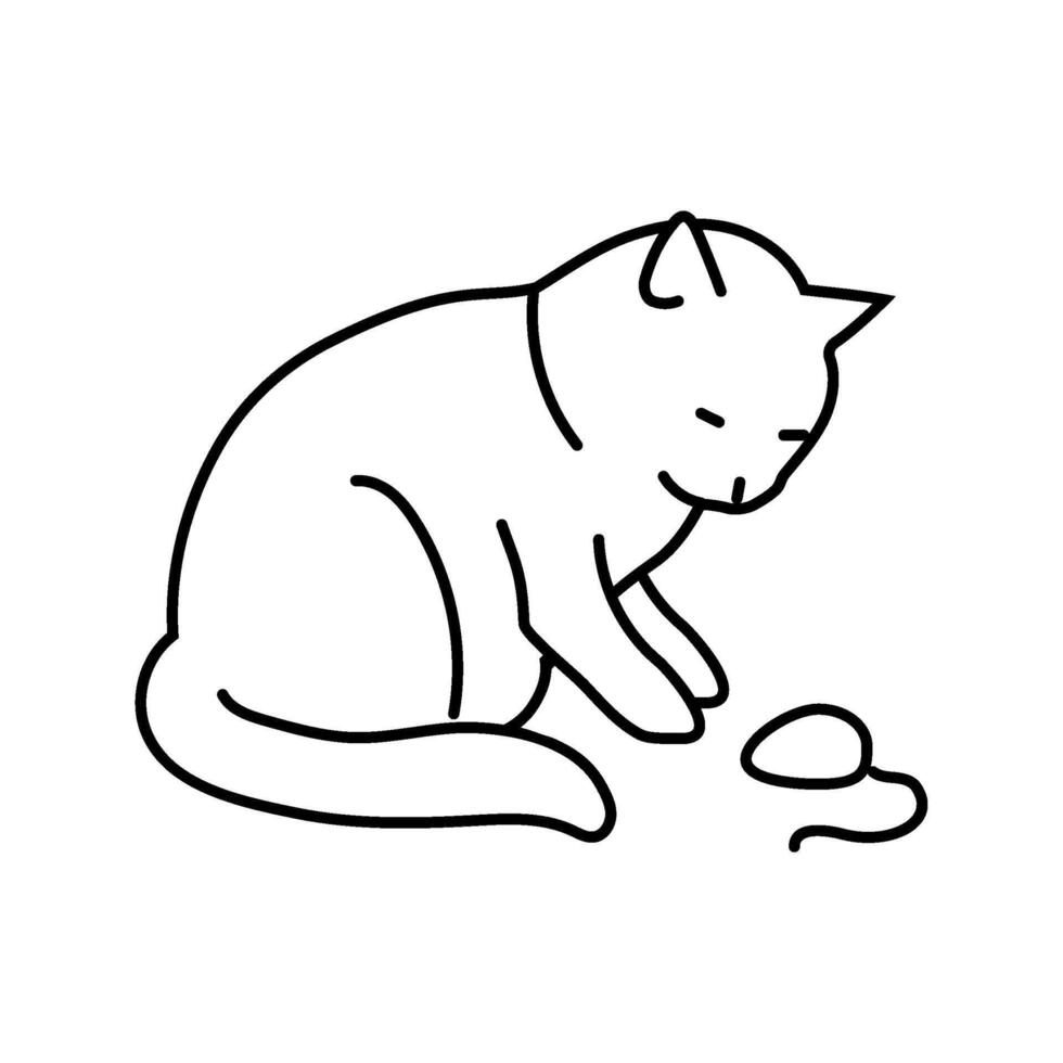 toy mouse cat breeding line icon illustration vector