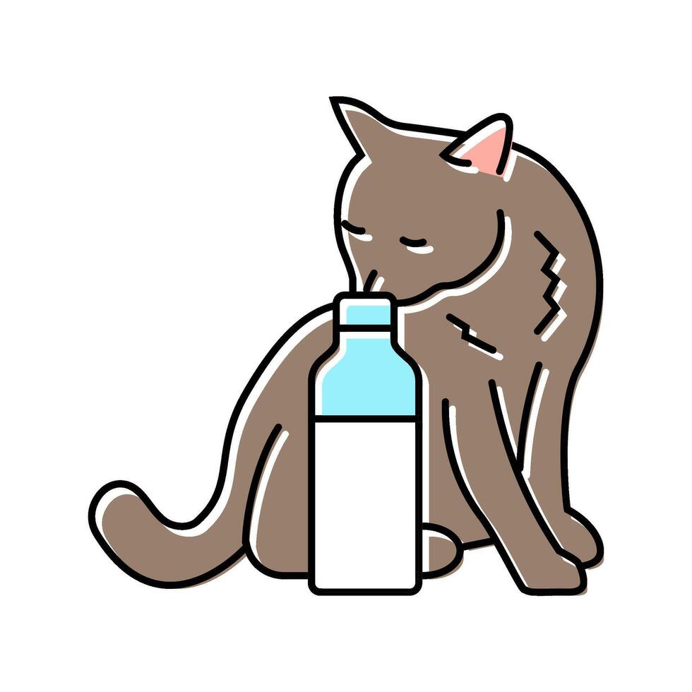 milk bottle cat breeding color icon illustration vector