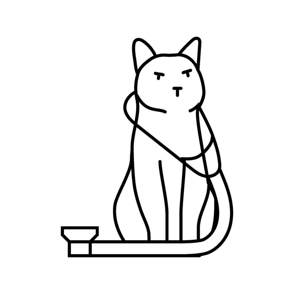 stethoscope cat breeding line icon illustration vector