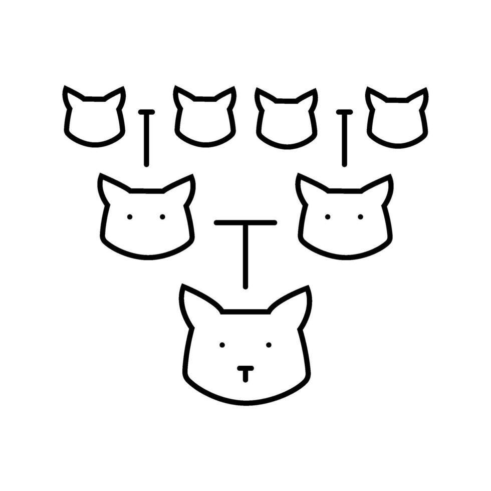pedigree chart cat breeding line icon illustration vector