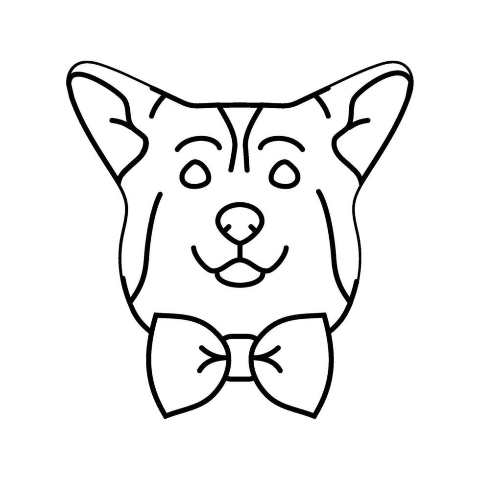 leash dog line icon illustration vector