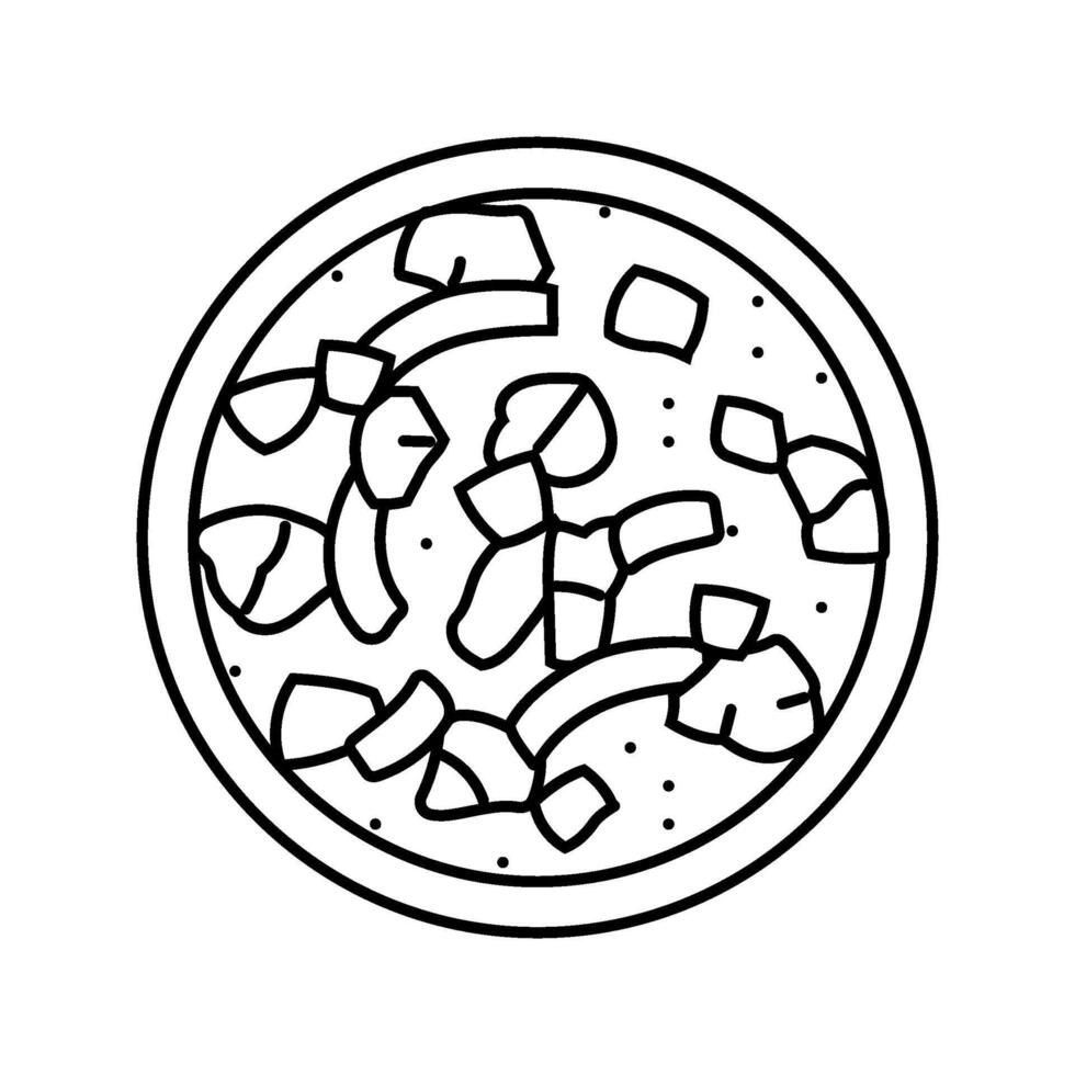 stew fish line icon illustration vector