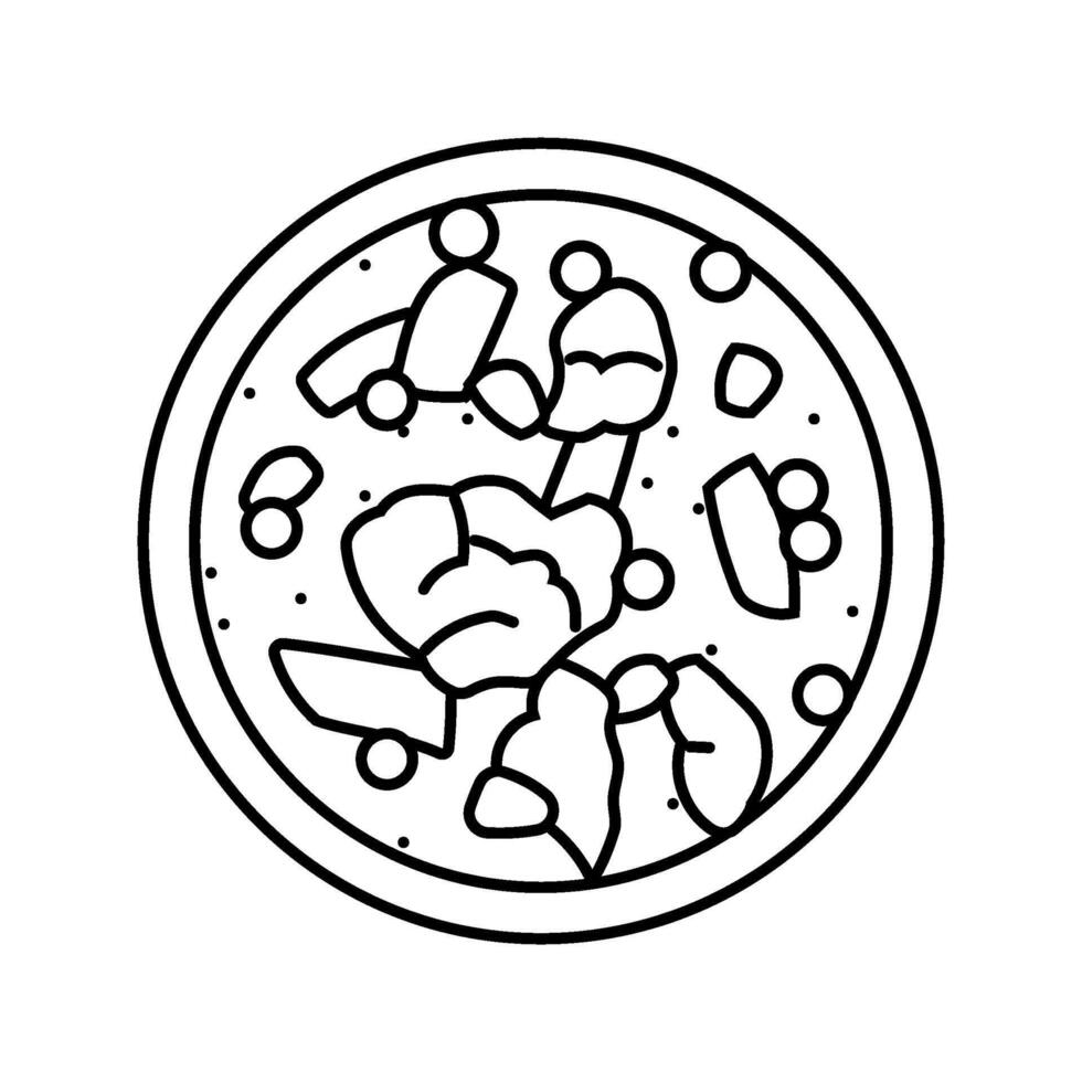 soup fish line icon illustration vector