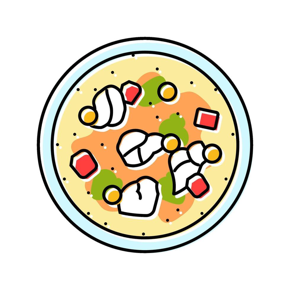 chowder fish color icon illustration vector
