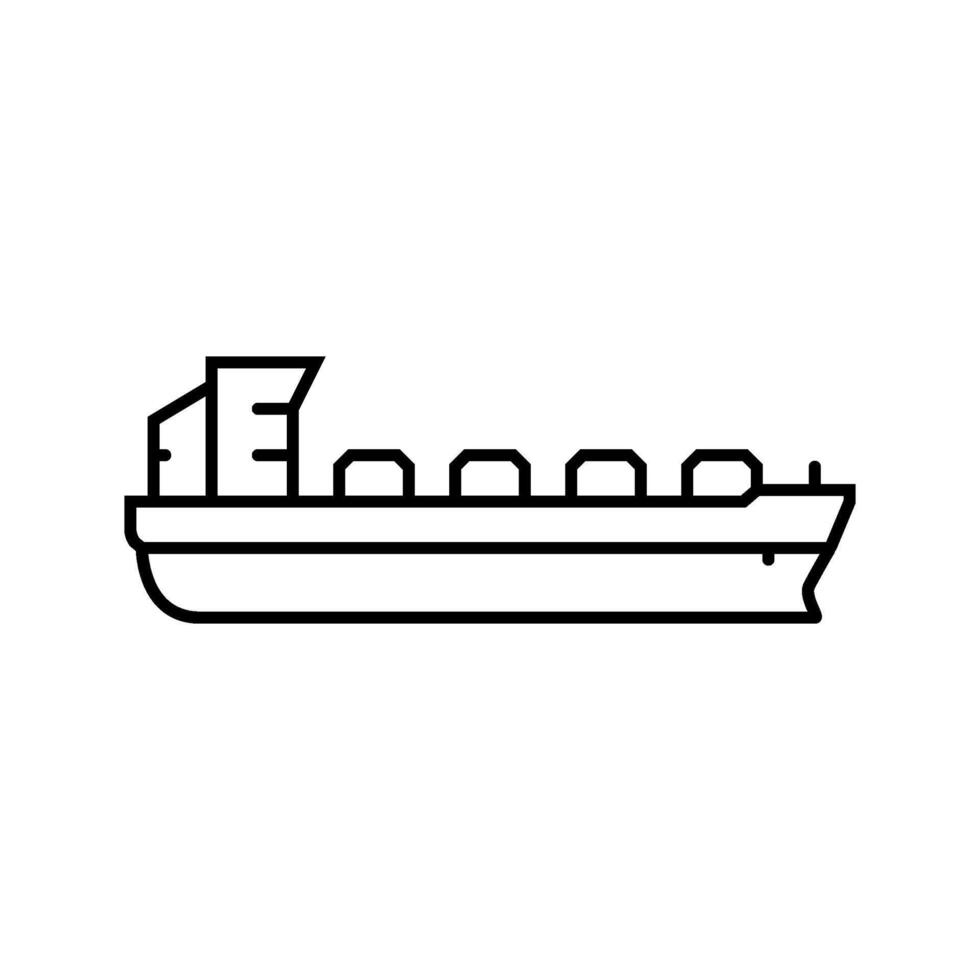 bulk carrier ship line icon illustration vector
