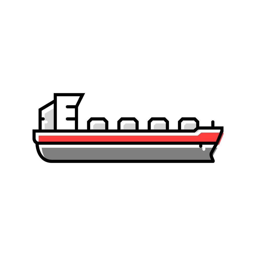 bulk carrier ship color icon illustration vector