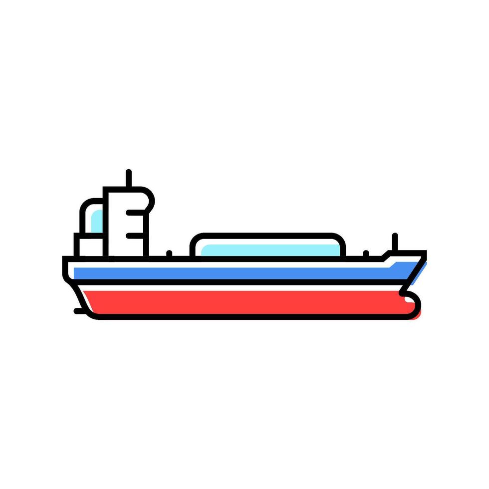 oil tanker ship color icon illustration vector