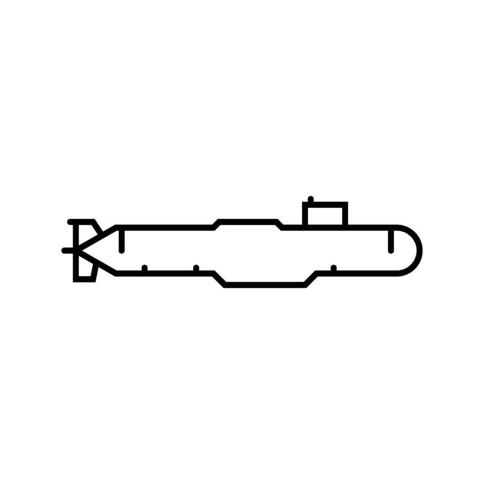submarine ship line icon illustration vector