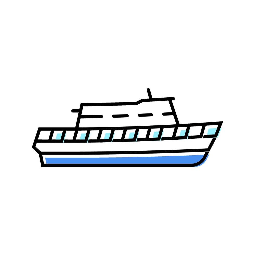ferry ship color icon illustration vector