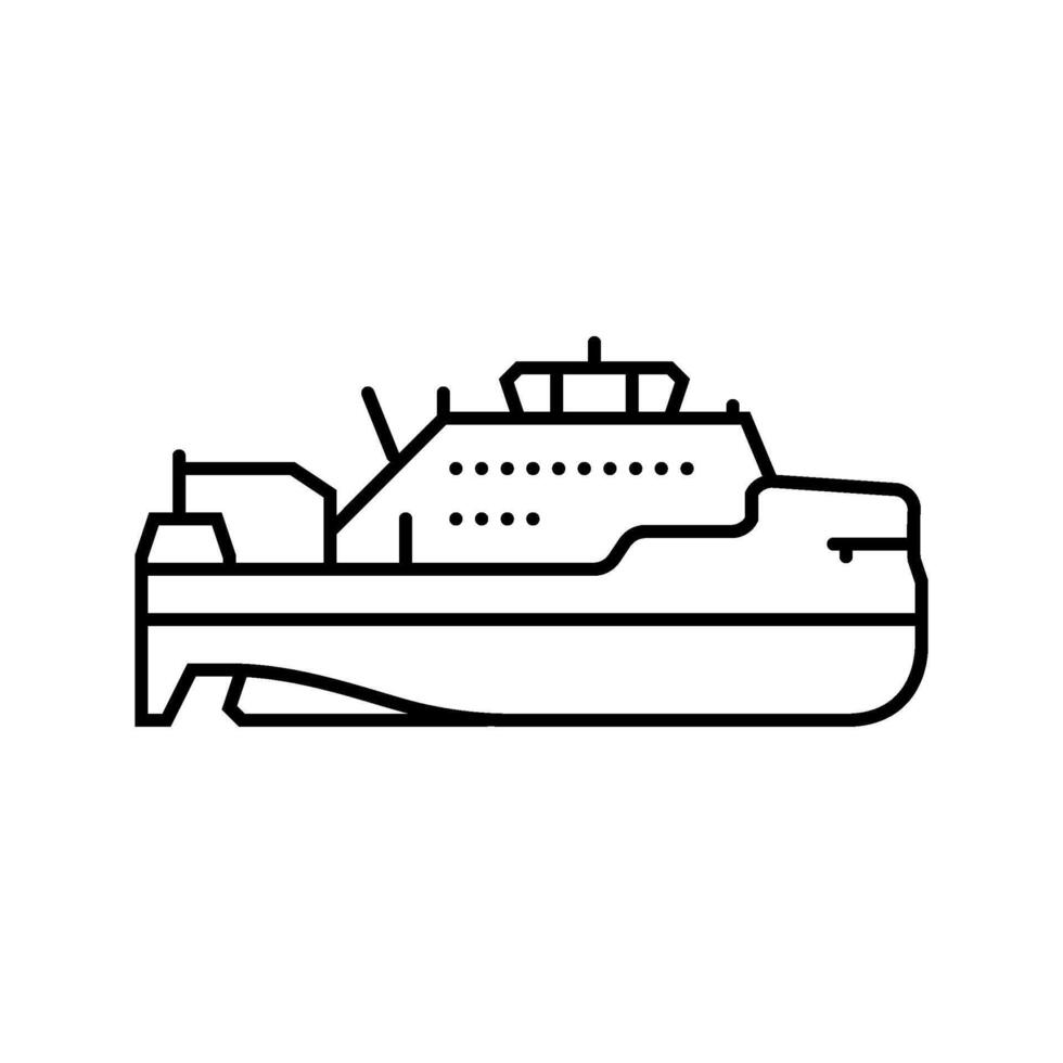 research vessel ship line icon illustration vector