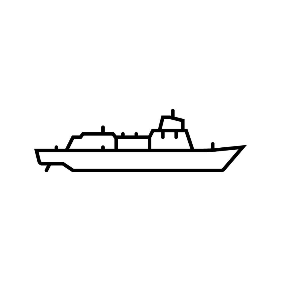 frigate ship line icon illustration vector