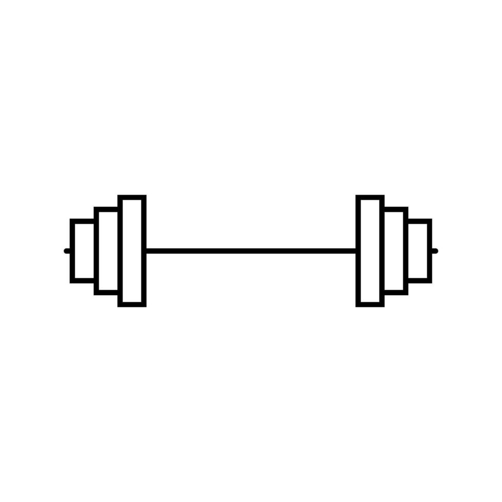 barbell fitness tool line icon illustration vector