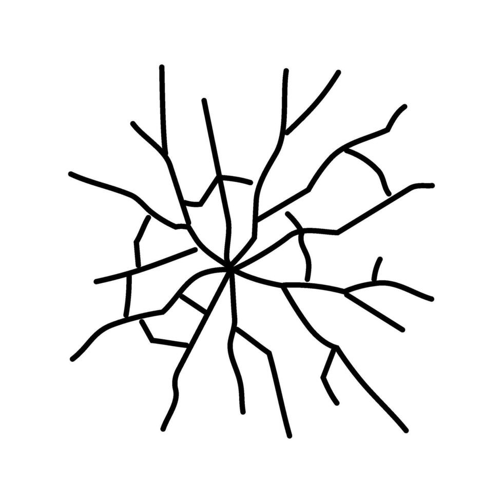 fractured glass fracture line icon illustration vector
