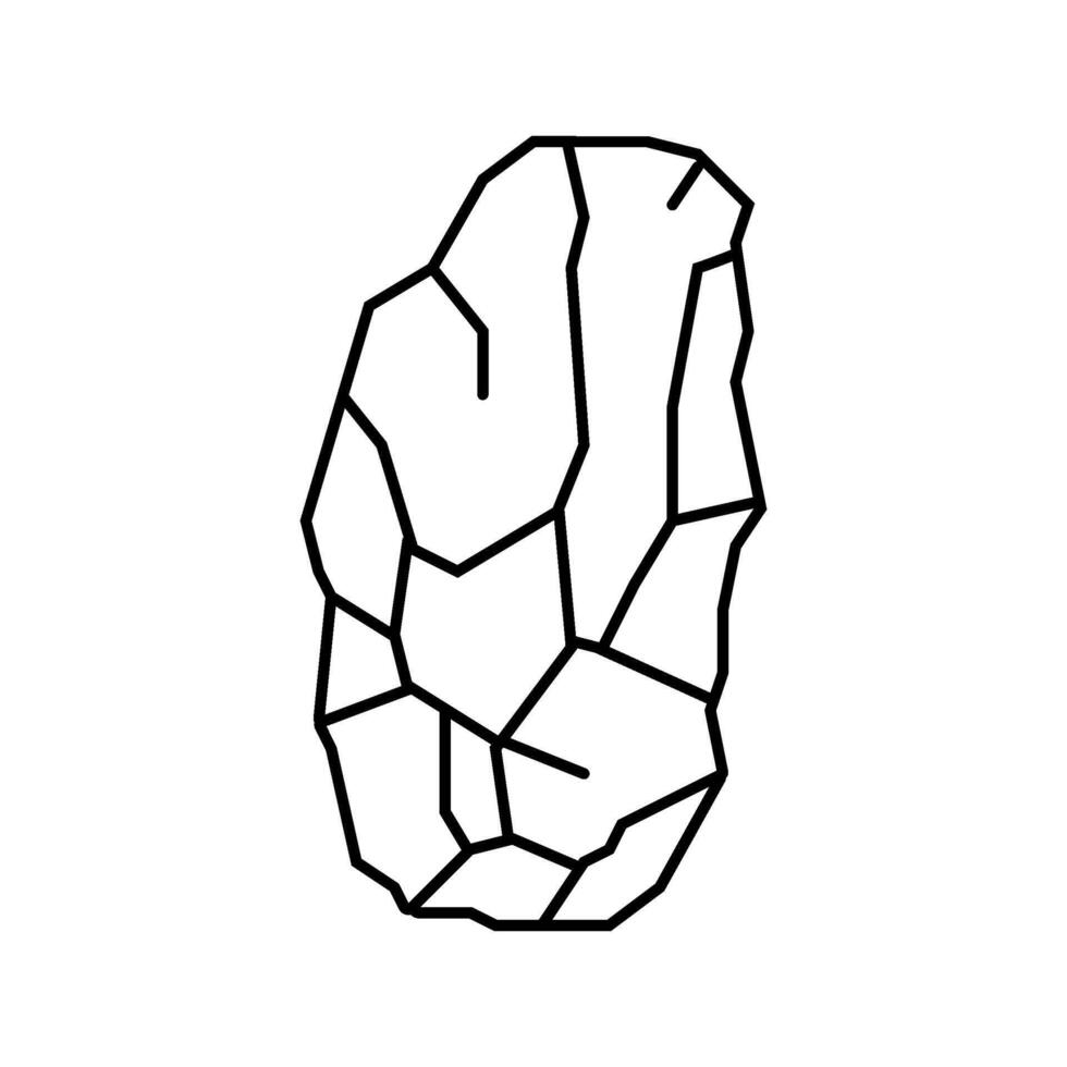 chipped stone fracture line icon illustration vector