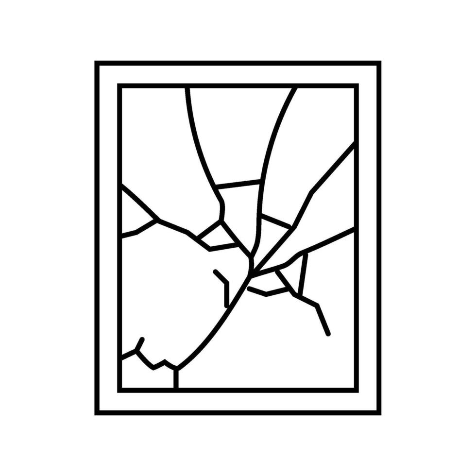 shattered mirror fracture line icon illustration vector