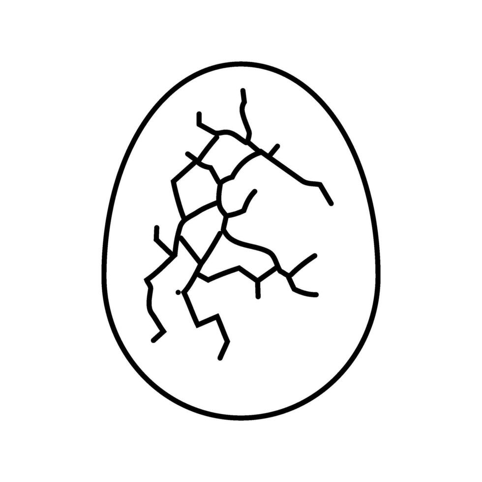 cracked eggshell fracture line icon illustration vector