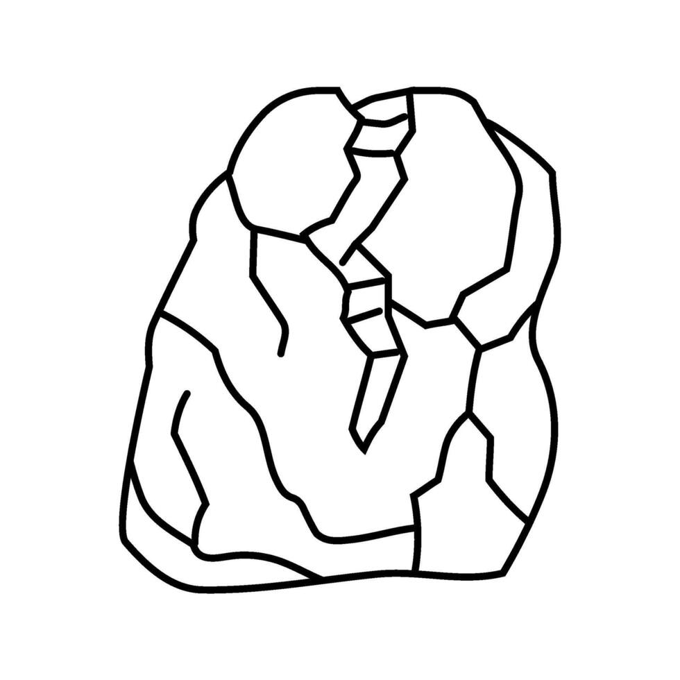 splitting rock fracture line icon illustration vector