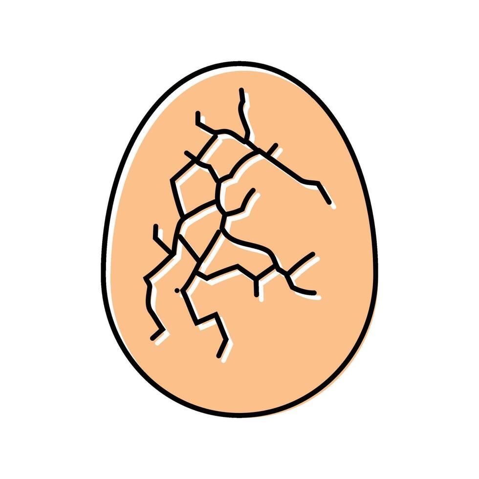 cracked eggshell fracture color icon illustration vector