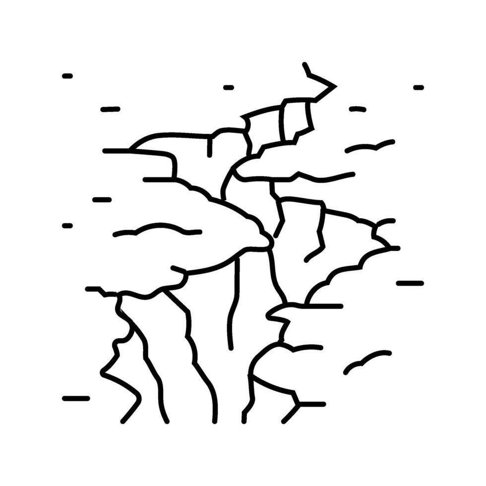 fractured earth fracture line icon illustration vector